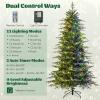 image6FT PreLit Artificial Christmas Tree Green Hinged Xmas Tree with Warm White LED Lights 11 Modes ampamp Remote Control Holiday Decoration Tree for Party Office Home 6ft7ft 6in