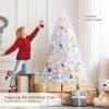 image8ft Artificial Christmas Tree Iridescent Glittery Tree with Hinged Sections and Folding Stand Realistic Holiday Decoration for Home OfficeWhite 8ft6ft