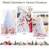 image8ft Artificial Christmas Tree Iridescent Glittery Tree with Hinged Sections and Folding Stand Realistic Holiday Decoration for Home OfficeWhite 8ft7ft