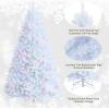 image8ft Artificial Christmas Tree Iridescent Glittery Tree with Hinged Sections and Folding Stand Realistic Holiday Decoration for Home OfficeWhite 8ft8ft
