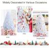 image8ft Artificial Christmas Tree Iridescent Glittery Tree with Hinged Sections and Folding Stand Realistic Holiday Decoration for Home OfficeWhite 8ft8ft