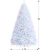 image8ft Artificial Christmas Tree Iridescent Glittery Tree with Hinged Sections and Folding Stand Realistic Holiday Decoration for Home OfficeWhite 8ft8ft