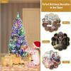 imageChristmas Tree 75 FT Artificial Decoration Tree wPVC Branch Tips Colorful Xmas Ball Decoration ampamp 300 LED Lights Foldable Metal Stand9 Light Strip Modes Xmas Tree for HomeOffice 75ft5ft