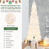imagePreLit Pencil Christmas Tree Artificial Tree with Snow Flocked Branches Warm White LED 8 Lighting Modes Holiday Decoration for Indoor Home Office WhiteWhite