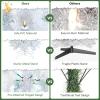 imagePreLit Pencil Christmas Tree Artificial Tree with Snow Flocked Branches Warm White LED 8 Lighting Modes Holiday Decoration for Indoor Home Office WhiteWhite