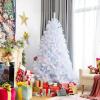 image8ft Artificial Christmas Tree Iridescent Glittery Tree with Hinged Sections and Folding Stand Realistic Holiday Decoration for Home OfficeWhite 8ft6ft