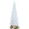 imagePreLit Pencil Christmas Tree Artificial Tree with Snow Flocked Branches Warm White LED 8 Lighting Modes Holiday Decoration for Indoor Home Office WhiteWhite