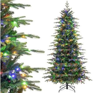 image6FT PreLit Artificial Christmas Tree Green Hinged Xmas Tree with Warm White LED Lights 11 Modes ampamp Remote Control Holiday Decoration Tree for Party Office Home 6ft7ft 6in