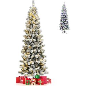 imageChristmas Tree 75 FT Artificial Decoration Tree wPVC Branch Tips Colorful Xmas Ball Decoration ampamp 300 LED Lights Foldable Metal Stand9 Light Strip Modes Xmas Tree for HomeOffice 75ft8ft