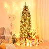 imageArtificial Christmas Tree Xmas Tree with Warm PreLights and LED Lighting Holiday Decoration Tree for Home Office Apartment FamilyFriendly NonFlammable 6ft6ft