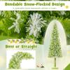 imageFlocked Christmas Tree Prelit Artificial Tree with Warm White LEDs Bendable Top Whimsical Xmas Decoration for Home Living Room Holiday Indoor Use 6ft5ft