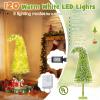 imageFlocked Christmas Tree Prelit Artificial Tree with Warm White LEDs Bendable Top Whimsical Xmas Decoration for Home Living Room Holiday Indoor Use 6ft6ft
