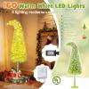 imageFlocked Christmas Tree Prelit Artificial Tree with Warm White LEDs Bendable Top Whimsical Xmas Decoration for Home Living Room Holiday Indoor Use 6ft7ft