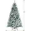 imagePreLit Snow Flocked Christmas Tree Artificial Hinged Tree with 250450650 Warm White LED Lights Xmas Tree for Indoor Home Office Party Decoration Green 7ft6ft