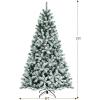 imagePreLit Snow Flocked Christmas Tree Artificial Hinged Tree with 250450650 Warm White LED Lights Xmas Tree for Indoor Home Office Party Decoration Green 7ft7ft