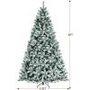 imagePreLit Snow Flocked Christmas Tree Artificial Hinged Tree with 250450650 Warm White LED Lights Xmas Tree for Indoor Home Office Party Decoration Green 7ft8ft