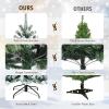 imagePreLit Snow Flocked Christmas Tree Artificial Hinged Tree with 250450650 Warm White LED Lights Xmas Tree for Indoor Home Office Party Decoration Green 7ft8ft
