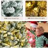imagePreLit Snow Flocked Christmas Tree Artificial Hinged Tree with 250450650 Warm White LED Lights Xmas Tree for Indoor Home Office Party Decoration Green 7ft8ft