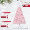 imagePrelit Artificial Christmas Tree Pink Snow Flocked Xmas Tree with MultiMode LED Lights Indoor Holiday Decoration for Home Office Party KidSafe 6ft6ft