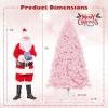 imagePrelit Artificial Christmas Tree Pink Snow Flocked Xmas Tree with MultiMode LED Lights Indoor Holiday Decoration for Home Office Party KidSafe 6ft7ft