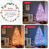 imagePrelit Artificial Christmas Tree Pink Snow Flocked Xmas Tree with MultiMode LED Lights Indoor Holiday Decoration for Home Office Party KidSafe 6ft7ft