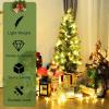 imagePrelit Artificial Christmas Tree Xmas Tree with Warm White LED Lights ampamp Festive Ornaments Indoor Outdoor Holiday Decoration for Home Office Shop Apartment FamilySafe 5ft5ft