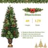 imagePrelit Artificial Christmas Tree Xmas Tree with Warm White LED Lights ampamp Festive Ornaments Indoor Outdoor Holiday Decoration for Home Office Shop Apartment FamilySafe 5ft4ft
