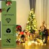 imagePrelit Artificial Christmas Tree Xmas Tree with Warm White LED Lights ampamp Festive Ornaments Indoor Outdoor Holiday Decoration for Home Office Shop Apartment FamilySafe 5ft4ft