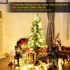 imagePrelit Artificial Christmas Tree Xmas Tree with Warm White LED Lights ampamp Festive Ornaments Indoor Outdoor Holiday Decoration for Home Office Shop Apartment FamilySafe 5ft5ft