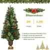 imagePrelit Artificial Christmas Tree Xmas Tree with Warm White LED Lights ampamp Festive Ornaments Indoor Outdoor Holiday Decoration for Home Office Shop Apartment FamilySafe 5ft3ft