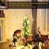imagePrelit Artificial Christmas Tree Xmas Tree with Warm White LED Lights ampamp Festive Ornaments Indoor Outdoor Holiday Decoration for Home Office Shop Apartment FamilySafe 5ft3ft