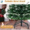 imagePrelit Fiber Optic Christmas Tree Artificial Xmas Tree with Auto Flashing Lights ampamp Folding Metal Stand Lighted Holiday Decoration for Home Office Party Green