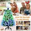 imagePrelit Fiber Optic Christmas Tree Artificial Xmas Tree with Auto Flashing Lights ampamp Folding Metal Stand Lighted Holiday Decoration for Home Office Party Green