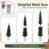 imageSet of 3 PreLit Potted Christmas Trees Artificial Pencil Christmas Tree Set 345Ft with Warm White LED Lights 9 Lighting Modes Timer Control Holiday decorationation Tree for Home Party