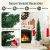 imageSet of 3 PreLit Potted Christmas Trees Artificial Pencil Christmas Tree Set 345Ft with Warm White LED Lights 9 Lighting Modes Timer Control Holiday decorationation Tree for Home Party