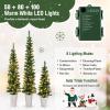 imageSet of 3 PreLit Potted Christmas Trees Artificial Pencil Christmas Tree Set 345Ft with Warm White LED Lights 9 Lighting Modes Timer Control Holiday decorationation Tree for Home Party