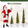 imageSet of 3 PreLit Potted Christmas Trees Artificial Pencil Christmas Tree Set 345Ft with Warm White LED Lights 9 Lighting Modes Timer Control Holiday decorationation Tree for Home Party