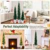 imageSet of 3 PreLit Potted Christmas Trees Artificial Pencil Christmas Tree Set 345Ft with Warm White LED Lights 9 Lighting Modes Timer Control Holiday decorationation Tree for Home Party