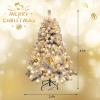 imageSnow Flocked PreLit Christmas Tree Artificial Xmas Tree with Warm White LED Lights and FlameRetardant PVC Festive Decoration for Home Office Party KidSafe