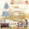 imageSnow Flocked PreLit Christmas Tree Artificial Xmas Tree with Warm White LED Lights and FlameRetardant PVC Festive Decoration for Home Office Party KidSafe