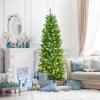 imageArtificial Christmas Tree Xmas Tree with Warm PreLights and LED Lighting Holiday Decoration Tree for Home Office Apartment FamilyFriendly NonFlammable 6ft6ft