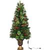 imagePrelit Artificial Christmas Tree Xmas Tree with Warm White LED Lights ampamp Festive Ornaments Indoor Outdoor Holiday Decoration for Home Office Shop Apartment FamilySafe 5ft5ft
