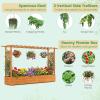 imageCHEFJOY 45Inch Raised Garden Bed Wood Garden Freestanding Elevated Planter with Hanging Roof Drainage Holes for Vine Climbing Plants Flowers Planter Box with Trellis for Garden Patio Yard1