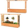 imageCHEFJOY 45Inch Raised Garden Bed Wood Garden Freestanding Elevated Planter with Hanging Roof Drainage Holes for Vine Climbing Plants Flowers Planter Box with Trellis for Garden Patio Yard2