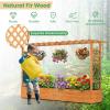imageCHEFJOY 45Inch Raised Garden Bed Wood Garden Freestanding Elevated Planter with Hanging Roof Drainage Holes for Vine Climbing Plants Flowers Planter Box with Trellis for Garden Patio Yard1
