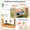 imageCHEFJOY 45Inch Raised Garden Bed Wood Garden Freestanding Elevated Planter with Hanging Roof Drainage Holes for Vine Climbing Plants Flowers Planter Box with Trellis for Garden Patio Yard2