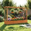 imageCHEFJOY 45Inch Raised Garden Bed Wood Garden Freestanding Elevated Planter with Hanging Roof Drainage Holes for Vine Climbing Plants Flowers Planter Box with Trellis for Garden Patio Yard1
