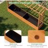 imageCHEFJOY 45Inch Raised Garden Bed Wood Garden Freestanding Elevated Planter with Hanging Roof Drainage Holes for Vine Climbing Plants Flowers Planter Box with Trellis for Garden Patio Yard1