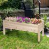 imageCHEFJOY Raised Garden Bed Wood Elevated Planter Box Stand wLegs amp Drainage Holes for Vegetables Outdoor Plant Container for Backyard Patio Balcony Greenhouse Easy Assembly 475 x 17 x 20
