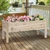 imageCHEFJOY Raised Garden Bed Wood Elevated Planter Box Stand wLegs amp Drainage Holes for Vegetables Outdoor Plant Container for Backyard Patio Balcony Greenhouse Easy Assembly 475 x 17 x 20